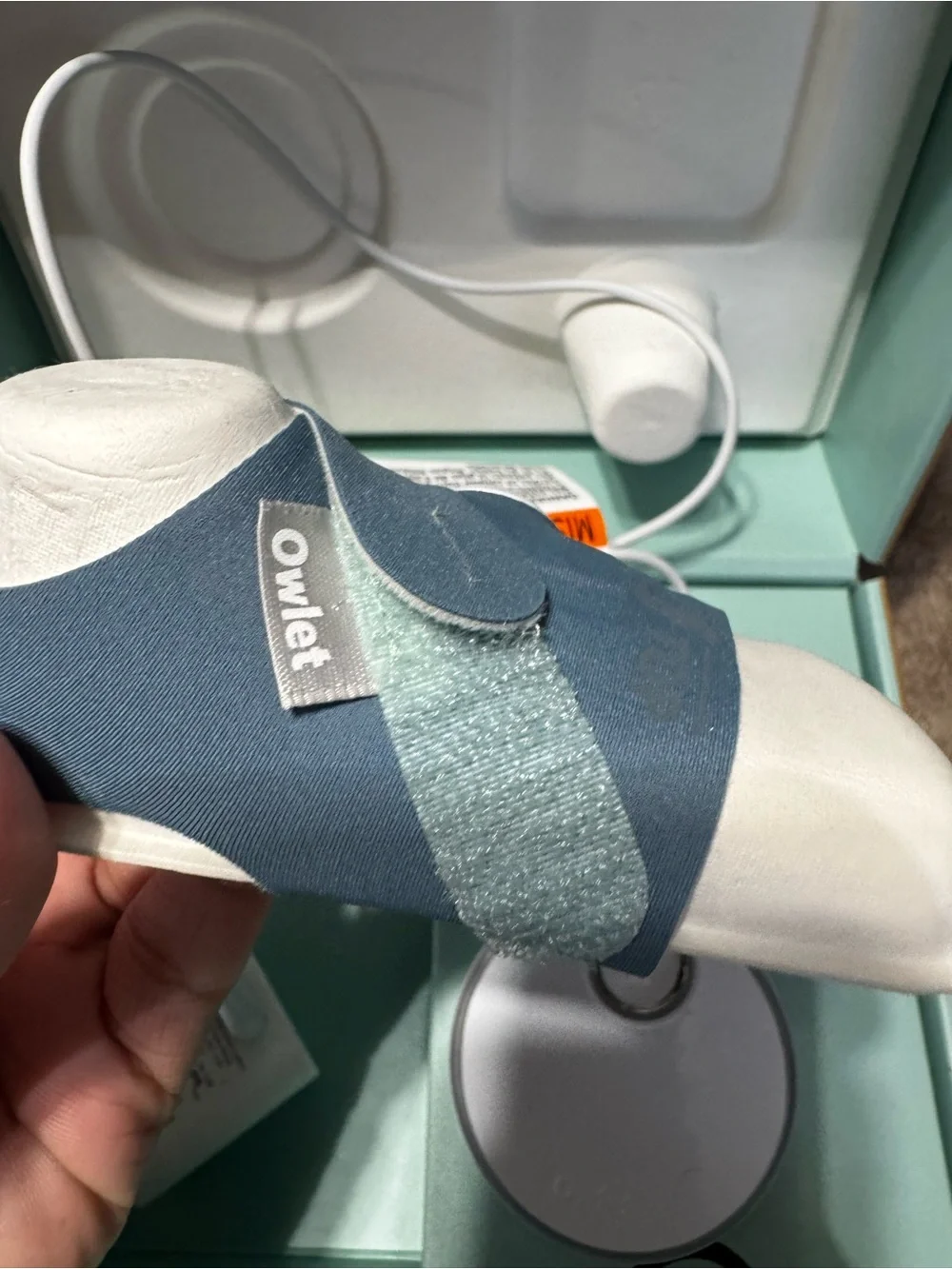 Owlet Smart Sock Wireless Charging Dock and Adapter - Blue